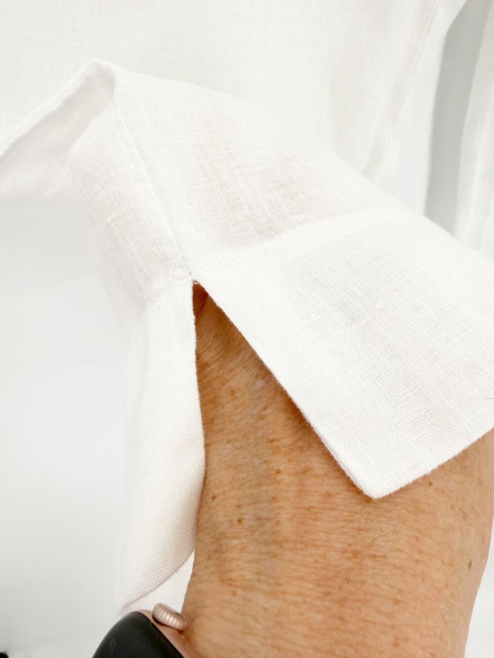 Birds Of Paradis Pants White Linen Ankle Elastic Waist (missing Drawstring) L - Picture 6 of 10